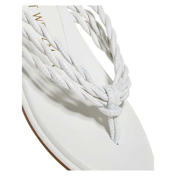 STUART WEITZMAN Womens White Calypso Slip On Leather Thong Sandals 7 B - Picture 4 of 4